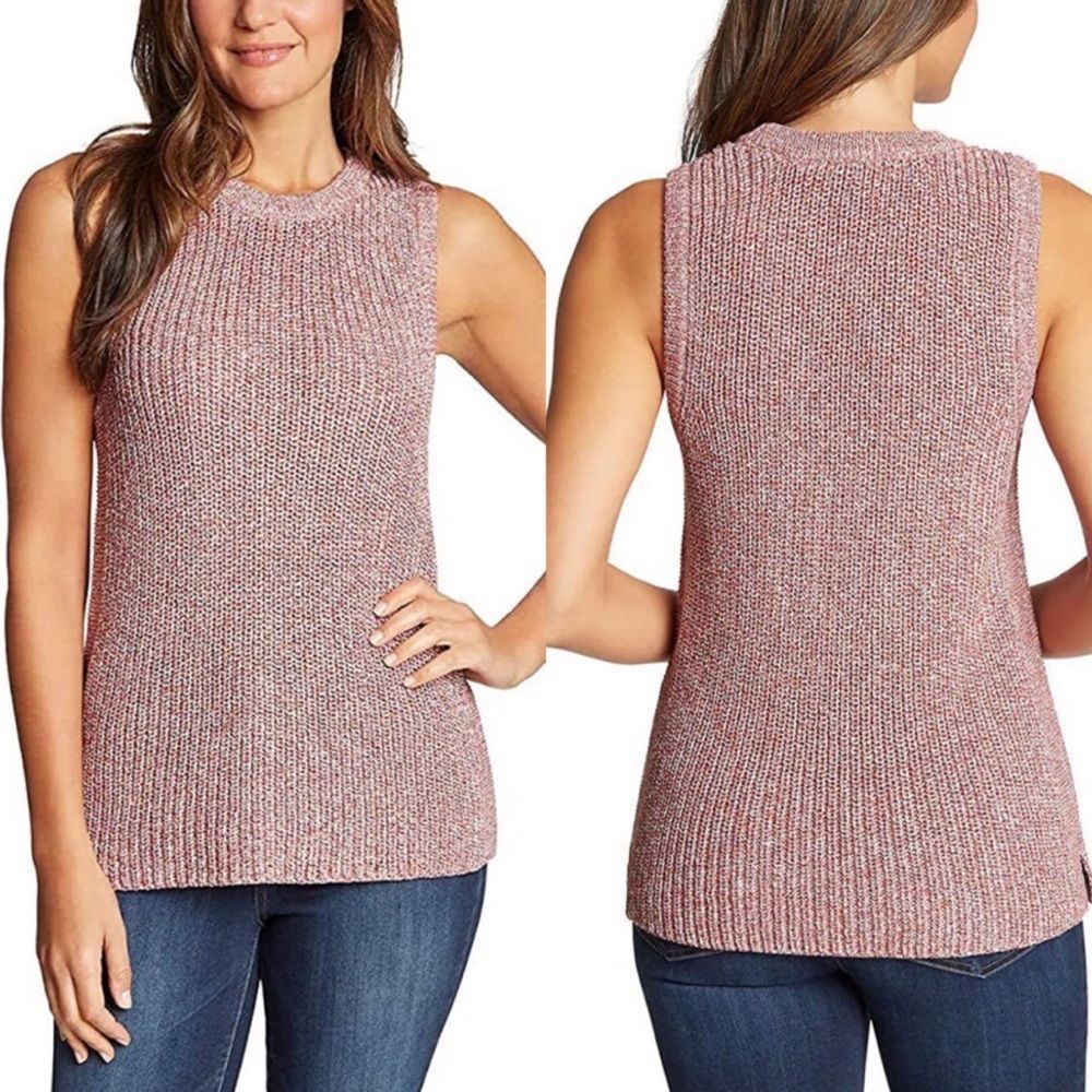 ELLA MOSS CORAL FLAMES KNOT TANK SZ L NWT